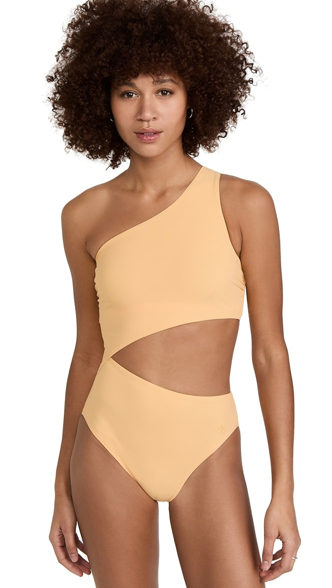 Solid One Shoulder Cut Out One Piece | Shopbop