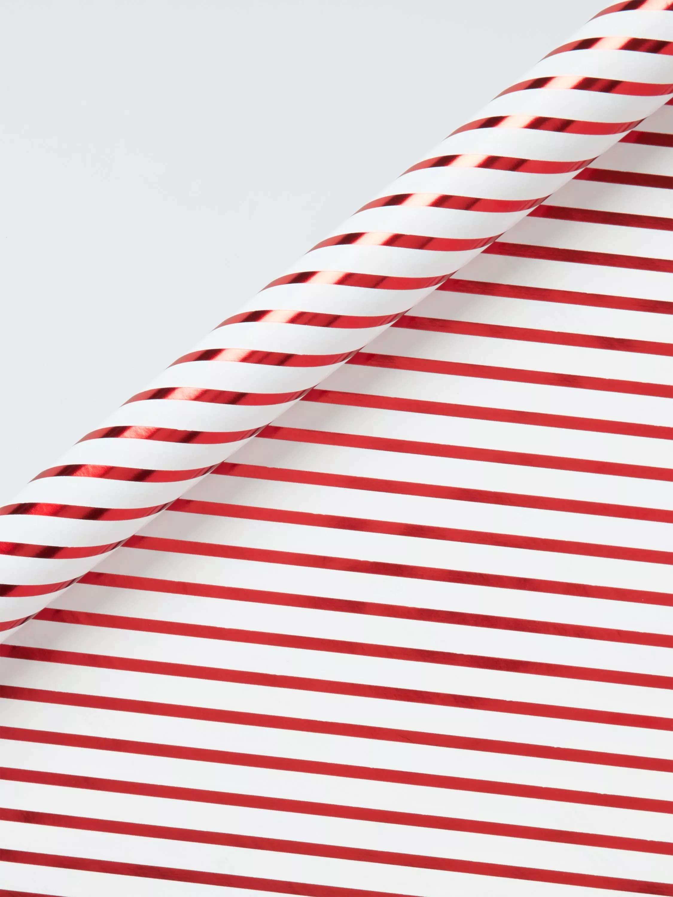 John Lewis Candy Cane Stripe Foiled Wrapping Paper, L4m, Red/White | John Lewis (UK)