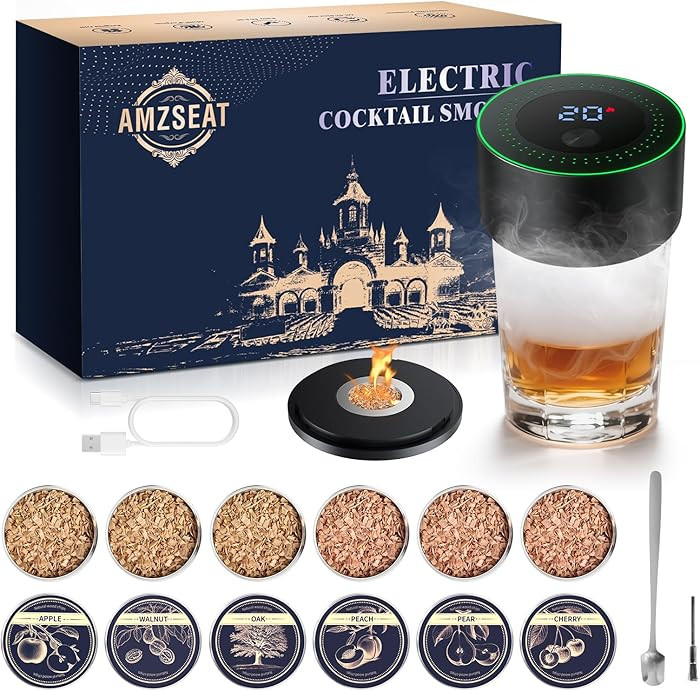 Electric Whiskey Smoker Kit-Rechargeable Cocktail Smoker Set with 6 Wood Chips-Unique Bourbon Ide... | Amazon (CA)