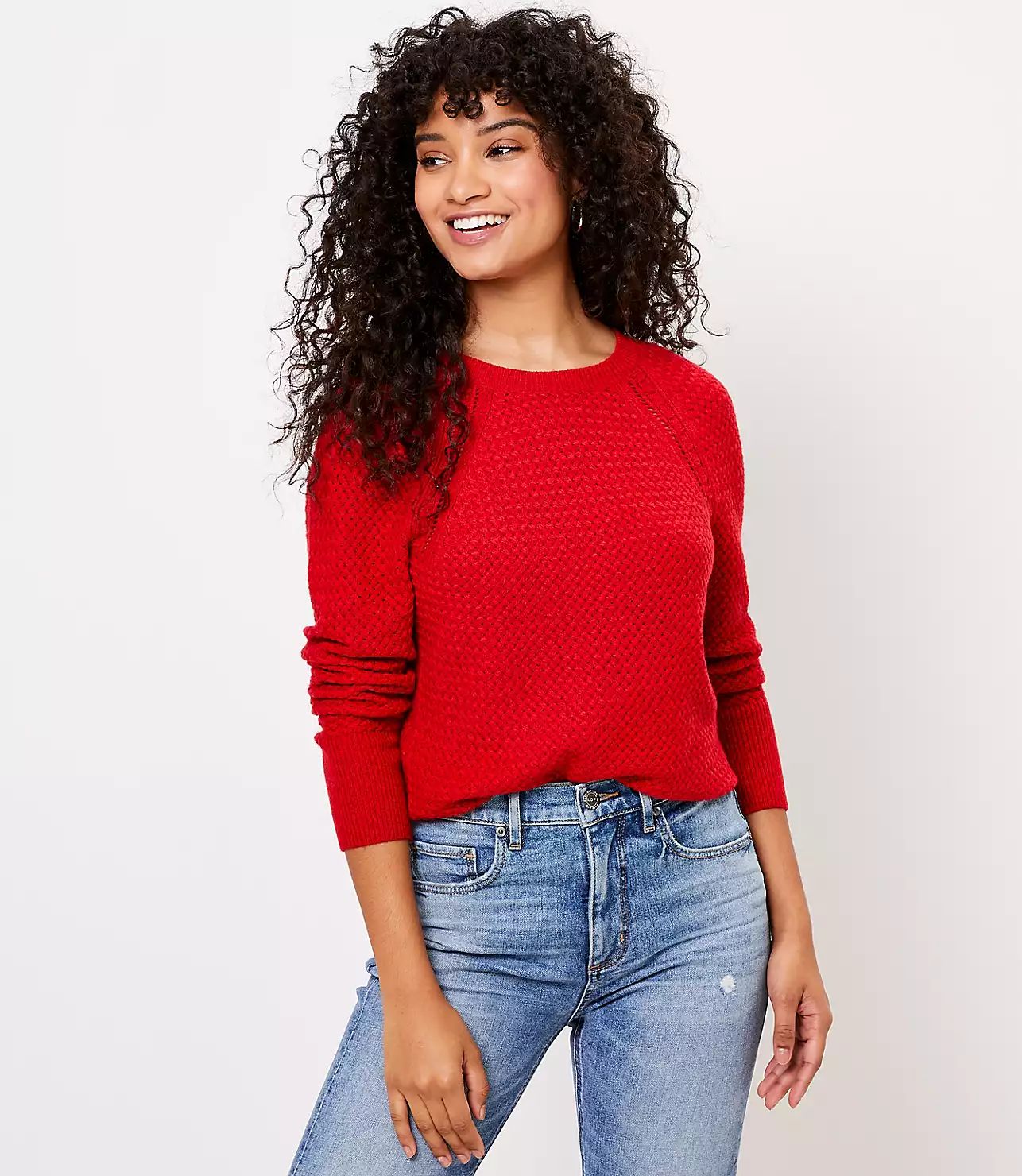 Textured Shirttail Sweater | LOFT
