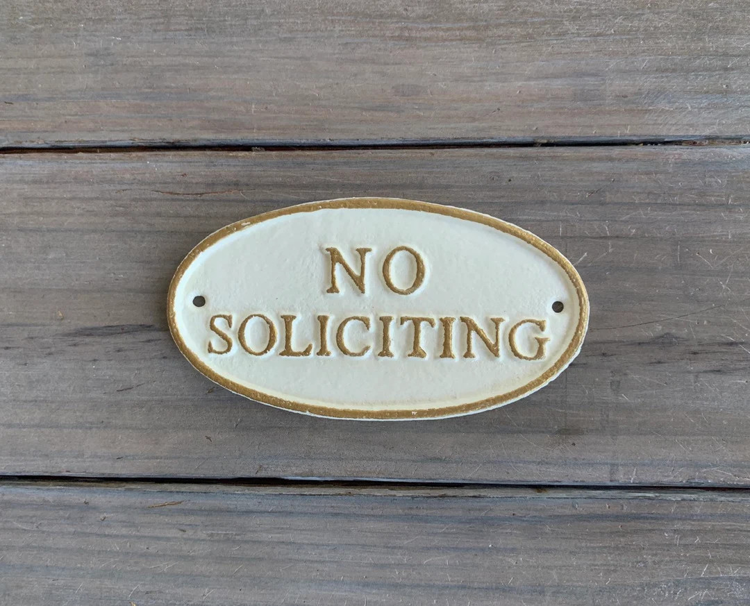 No Soliciting Sign, No Soliciting Metal Sign, No Soliciting Outdoor Sign, Home Decor Outdoor Sign... | Etsy (US)