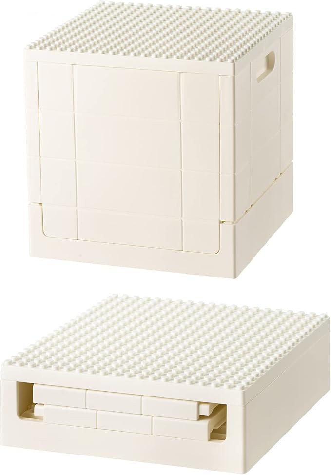 SHIMOYAMA Plastic Foldable Kid Storage Box, 25L Storage Toy Bins with Building Base for Duplo Bricks | Amazon (US)