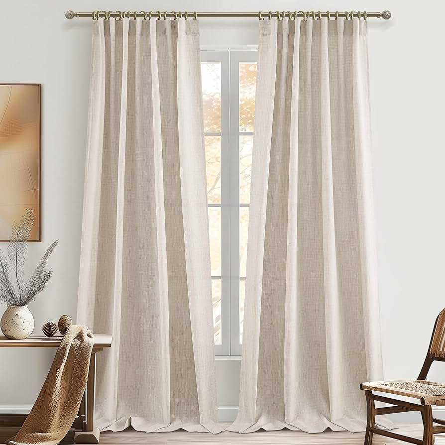 2 PANELS HEAVYWEIGHT FABRIC - Sheer curtains are made from 300gsm heavyweight fabric(30% Linen & ... | Amazon (US)