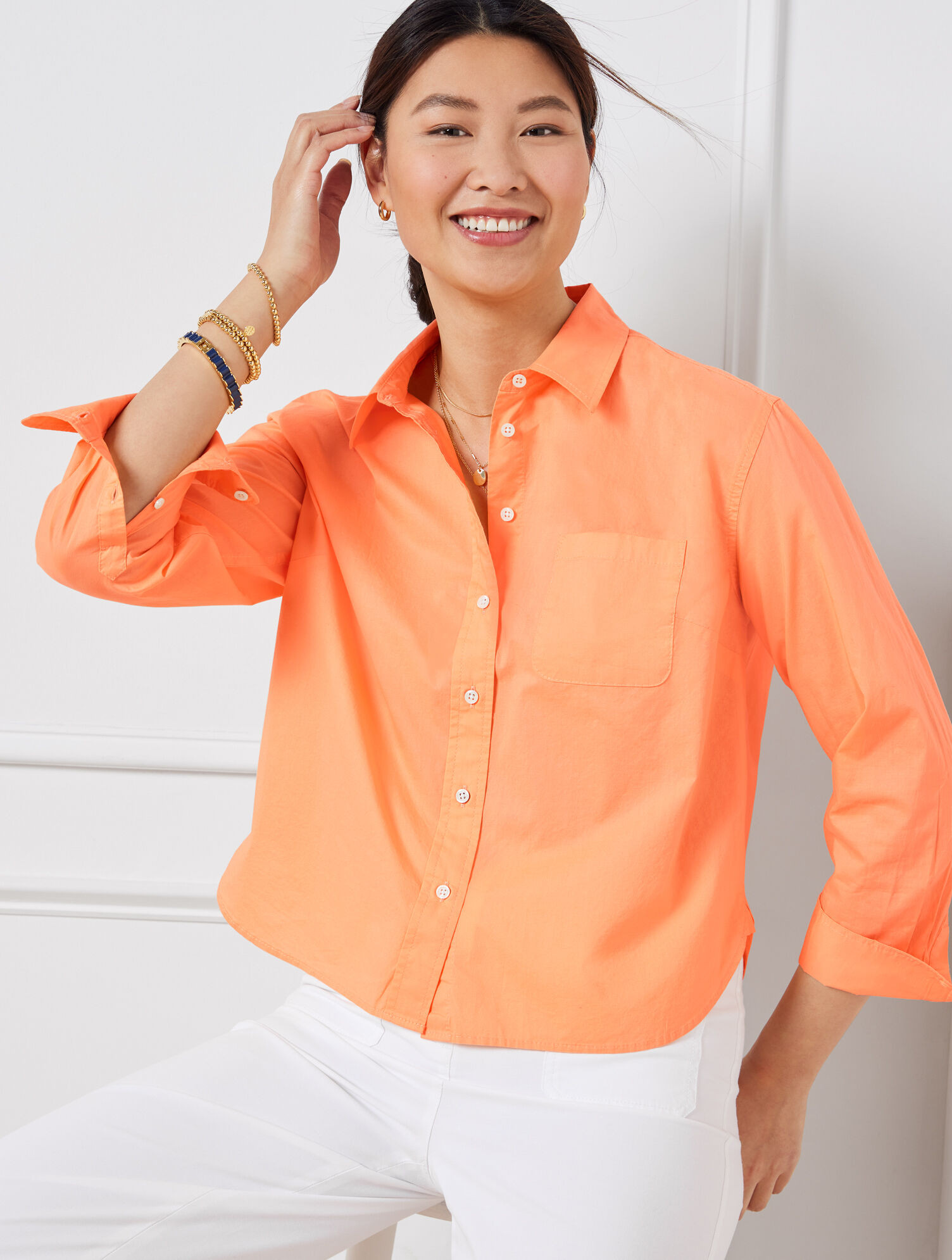 Poplin Short Shirt | Talbots