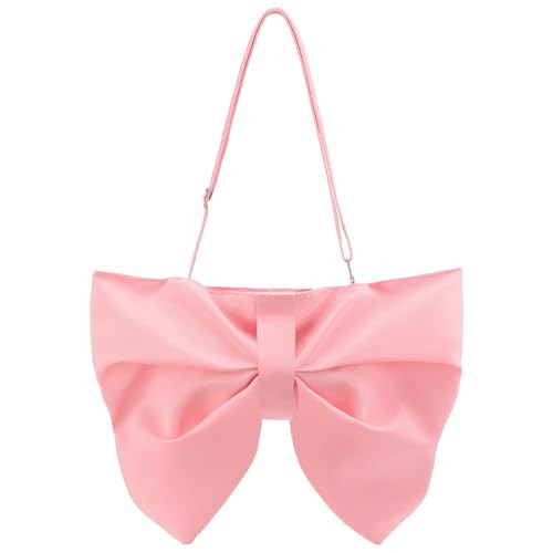 Eccliy Coquette Bow Shoulder Bag for Women Bow Purse Bowknot Handbag Y2k Cute Nylon Crossbody Bag Aesthetic(Pink) | Amazon (US)