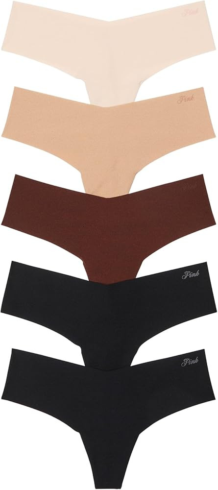 Victoria's Secret PINK Women's No Show Thong Underwear, Panties for Women, Multi Pack (XS-XXL) | Amazon (US)