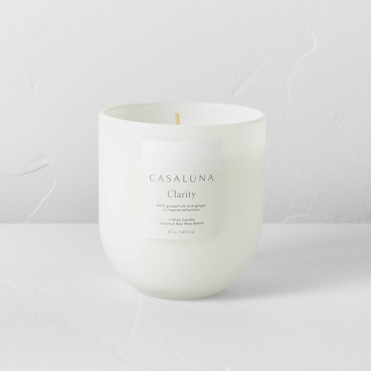 Clarity Core Frosted Glass Wellness Jar Candle White 12oz - Casaluna™ | Target