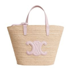Teen supple panier in raffia and calfskin - CELINE | 24S (APAC/EU)
