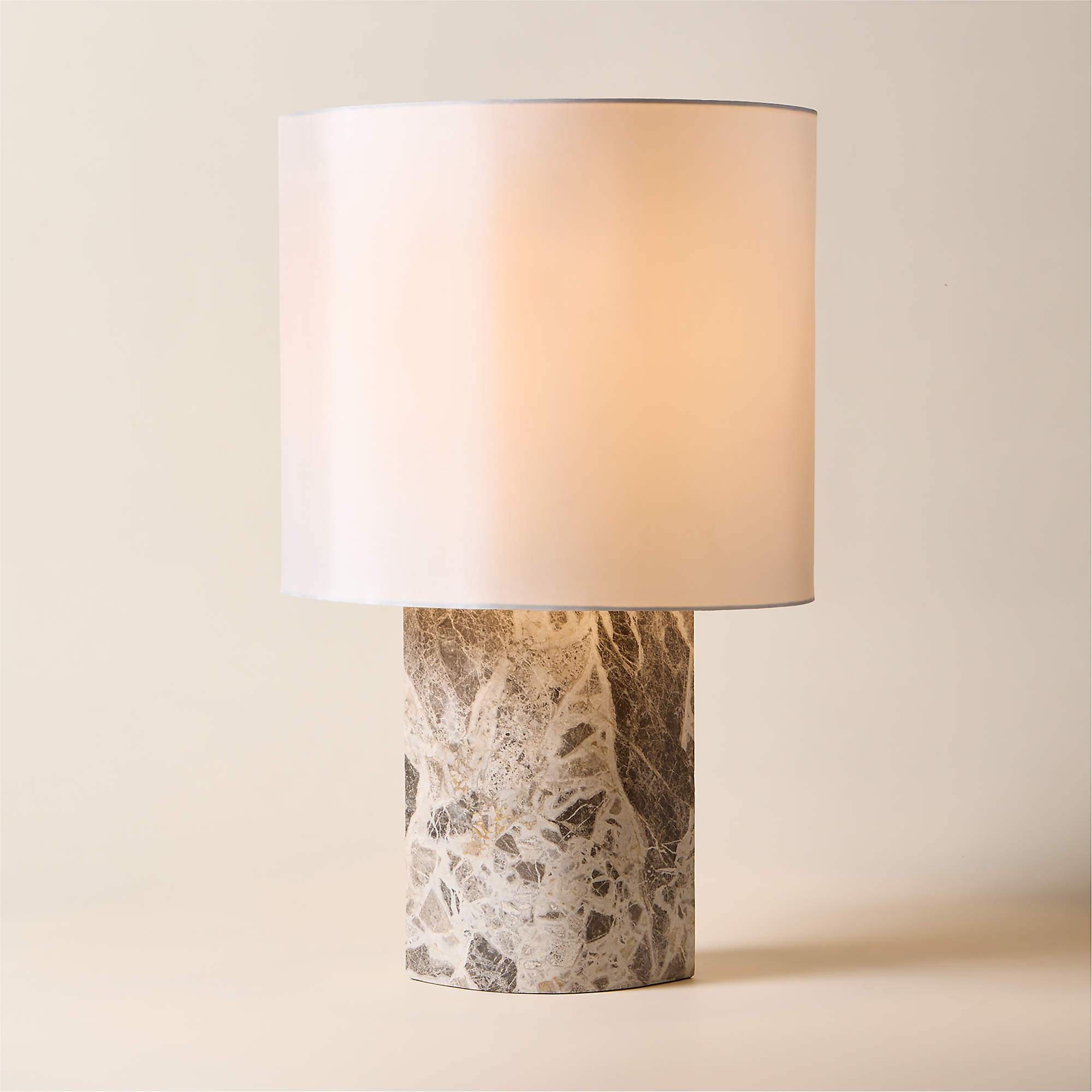 Ashtin Grey Marble Table Lamp | CB2 | CB2