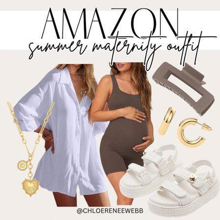 Amazon summer maternity outfit inspiration! This romper is sooo cute paired with this white button-down top, sandals and accessories!

maternity outfit, summer maternity outfit, summer maternity clothes, summer maternity, maternity style, bump style, summer bump style, sandals, trending outfit, amazon style, amazon fashion

#LTKSeasonal #LTKBump #LTKStyleTip