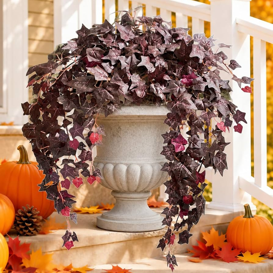Fall Artificial Plants Fake Ivy Hanging Vines Greenery for Outdoor Planter | Amazon (US)