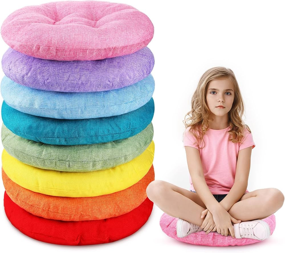 Fumete 8 Pcs 16 Inch Round Floor Cushions for Kids and Toddlers, Flexible Seating Classroom Furni... | Amazon (US)