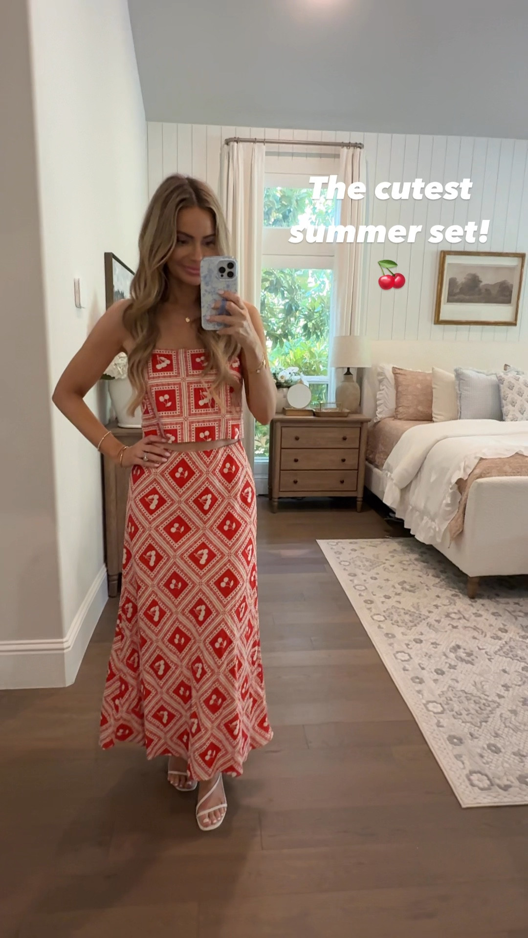 Love this gorgeous cherry set! Back in stock! Wearing XS

#LTKSeasonal #LTKOver40 #LTKSummerEdit