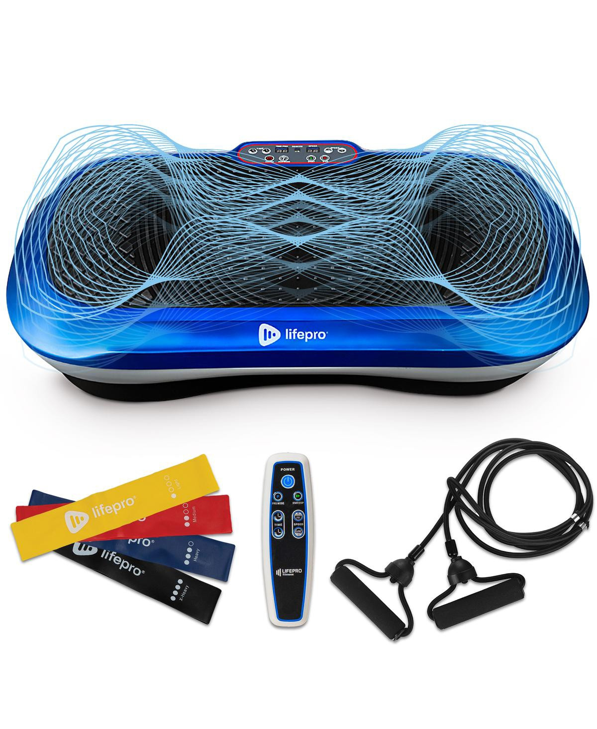 LifePro Waver Vibration Plate - Full Body Fitness Platform with Loop Bands for Weight Loss & Toning - Blue | Macy's