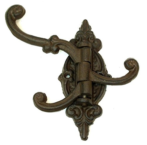 Cast Iron Vintage Antique Victorian Swing Arm Swivel Wall Hook Hall Tree 3 Hooks | Amazon (US)