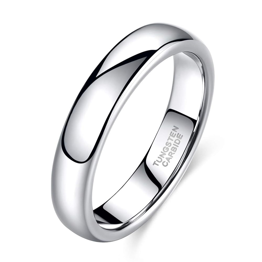 TRUMIUM 2mm 4mm 6mm 8mm Tungsten Wedding Band Ring for Men Women Gold/Rose Gold/Silver Domed High... | Amazon (US)