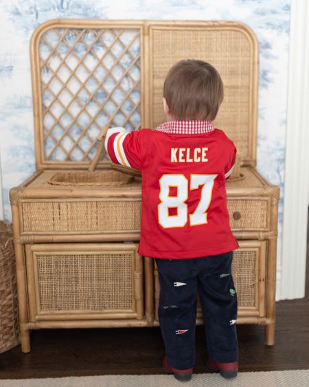 Super Bowl Ready! Go CHIEFS! #Superbowl #football Super Bowl party chiefs jersey cheerleader boys baby party decor 

#LTKFind #LTKfamily #LTKkids