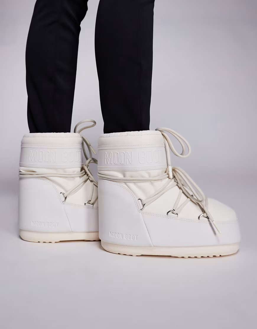 Moonboot - Icon - Bottes basses en caoutchouc - Crème-Blanc | ASOS (Global)