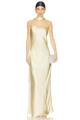 MISHA Lilia Gown in Soft Yellow from Revolve.com | Revolve Clothing (Global)