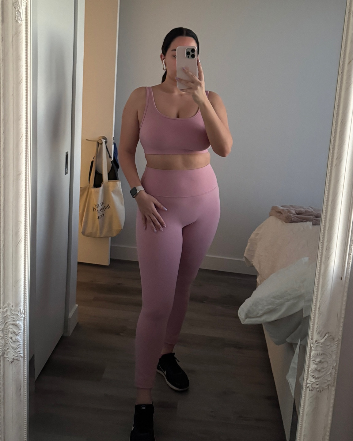 Aritzia’s butter bra top C/D & leggings in tart pink 🩷 I got a medium in the top & size 10 in the leggings - I’m typically a medium so I’d say they’re true to size

Super buttery soft & not see-through! 

#LTKfitness #LTKmidsize