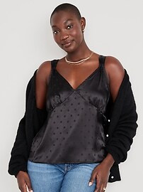 Polka-Dot Satin Jacquard Cami Top for Women | Old Navy (US)