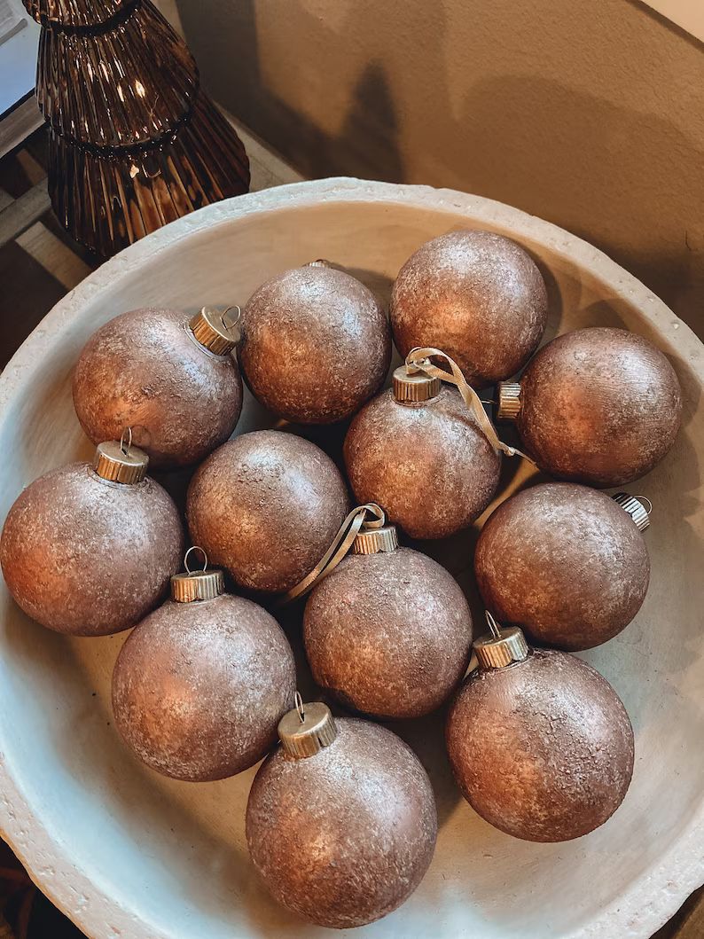 Vintage Copper Ornaments Neutral Earth Toned Aged - Etsy | Etsy (US)