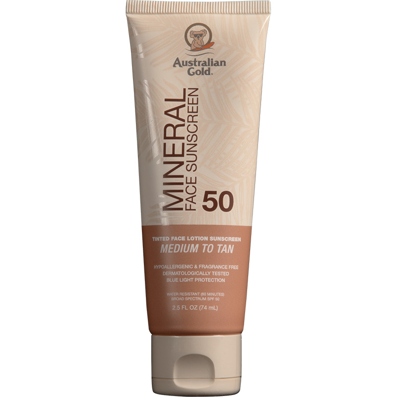 Mineral SPF 50 Tinted Face Medium to Tan 2.5 fl oz | Australian Gold