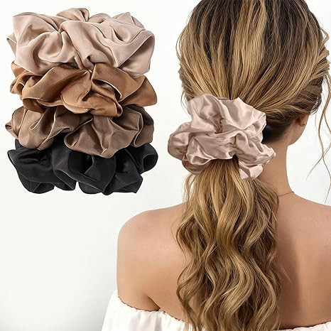 Lolalet Big Satin Scrunchies for Women, 5.9 Inch Large Oversized Scrunchie, Soft Jumbo/Giant Scru... | Amazon (US)