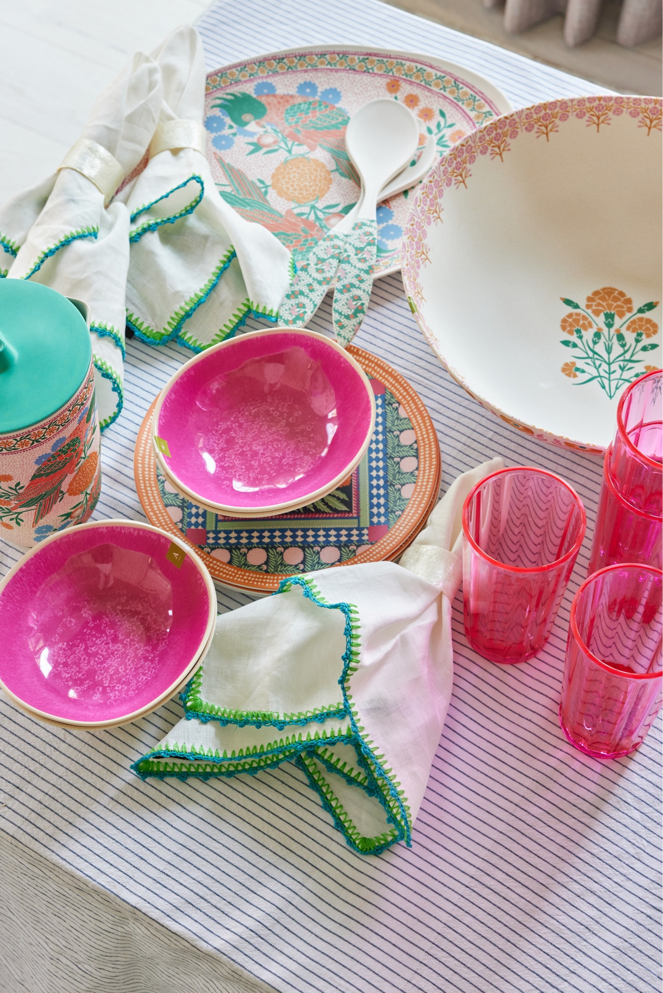 Spring to Summer Tabletop! Love all these melamine style plates and bowls for outdoor entertainment. 

#LTKSeasonal #LTKhome #LTKunder100