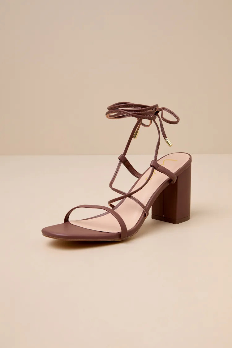Aribaa Brown Lace-Up High Heel Sandals | Lulus