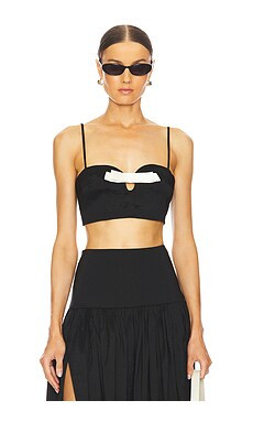 LPA Sabrina Bow Top in Black & Ivory from Revolve.com | Revolve Clothing (Global)