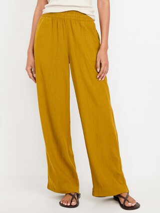 High-Waisted Linen-Blend Wide-Leg Pants | Old Navy | Old Navy (US)