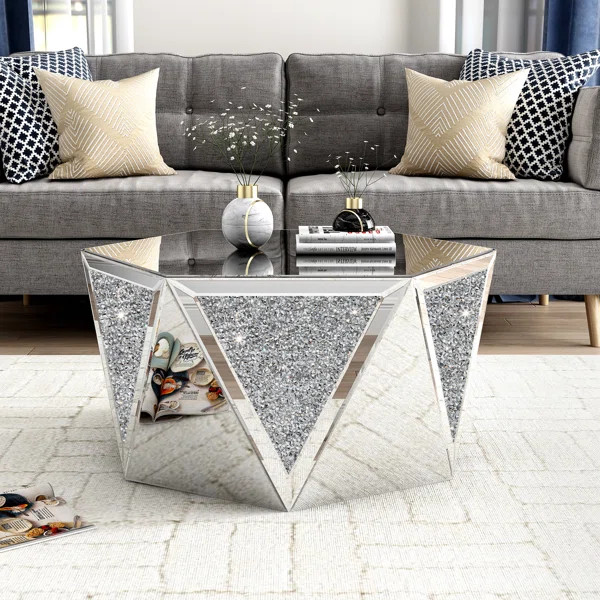 Amla 31" Glass Coffee Table Mirrored Top | Wayfair North America