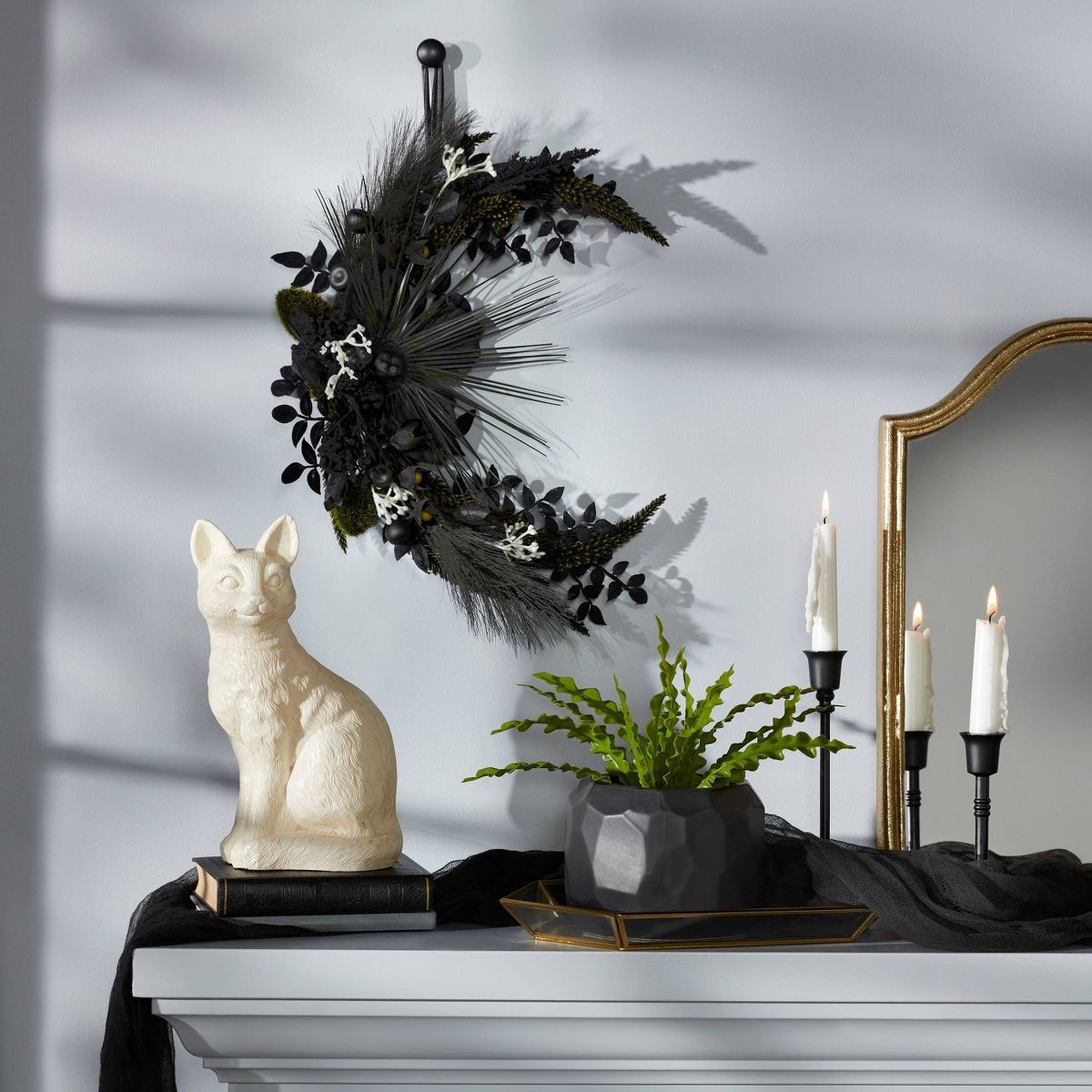 Plastic Cream Cat Halloween Decorative Sculpture - Hyde & EEK! Boutique™ | Target