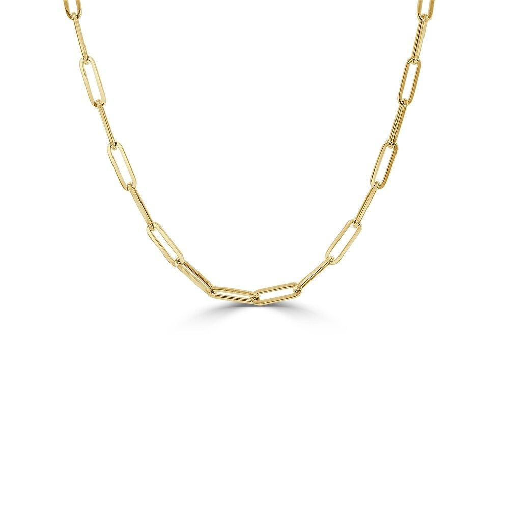 Gold Link Chain Necklace 14k Yellow Gold Made in Italy 4.5mm by Joelle Collection (32 Inch) | Bed Bath & Beyond