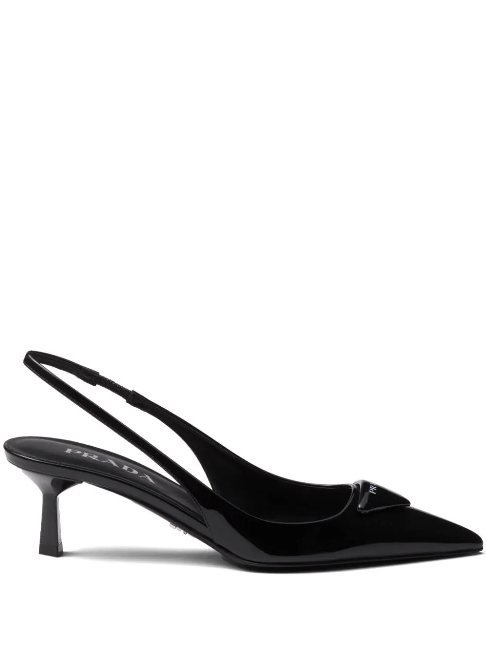 Prada 55mm patent-leather slingback pumps - Black | Farfetch Global
