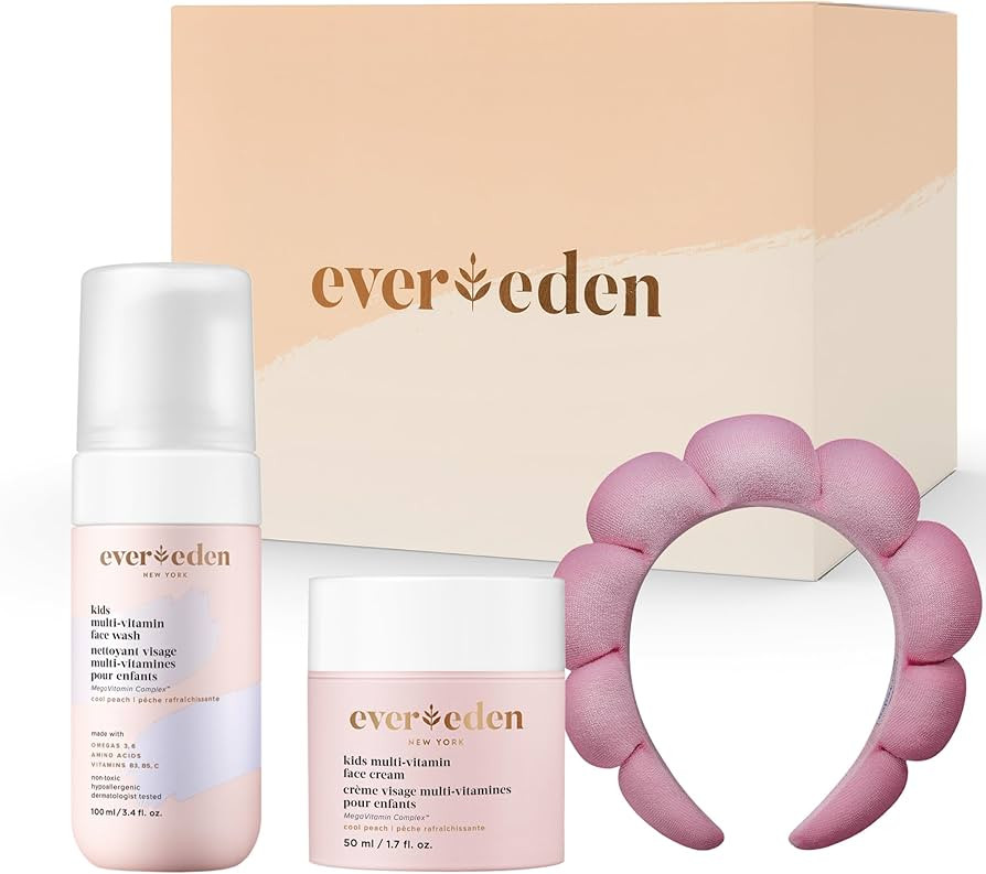 Evereden Kids Happy Face Duo (Cool Peach) - Multi-Vitamin Kids Face Wash & Kids Face Cream Set - ... | Amazon (US)
