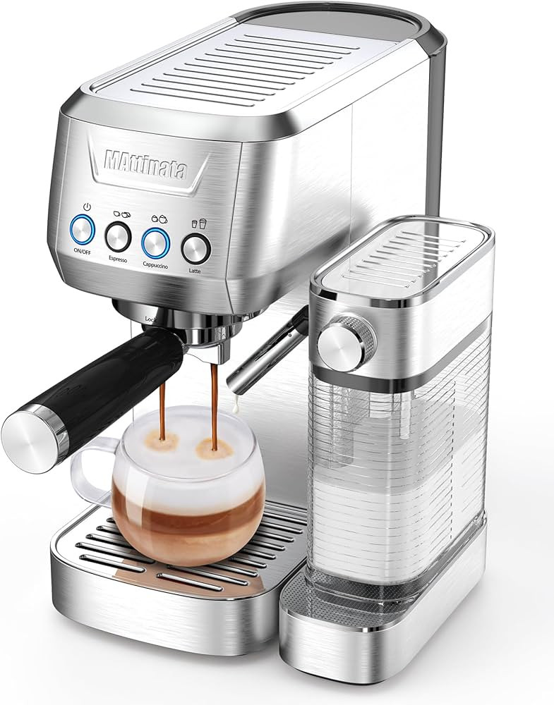 MAttinata Espresso Machine, 20 Bar Cappuccino Machine with Automatic Milk Frother, Stainless Stee... | Amazon (US)
