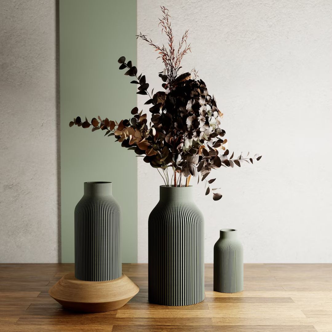 GREEN Vase bottle Sleek Design Original and Striking Decor Perfect for Gifting - Etsy | Etsy (US)