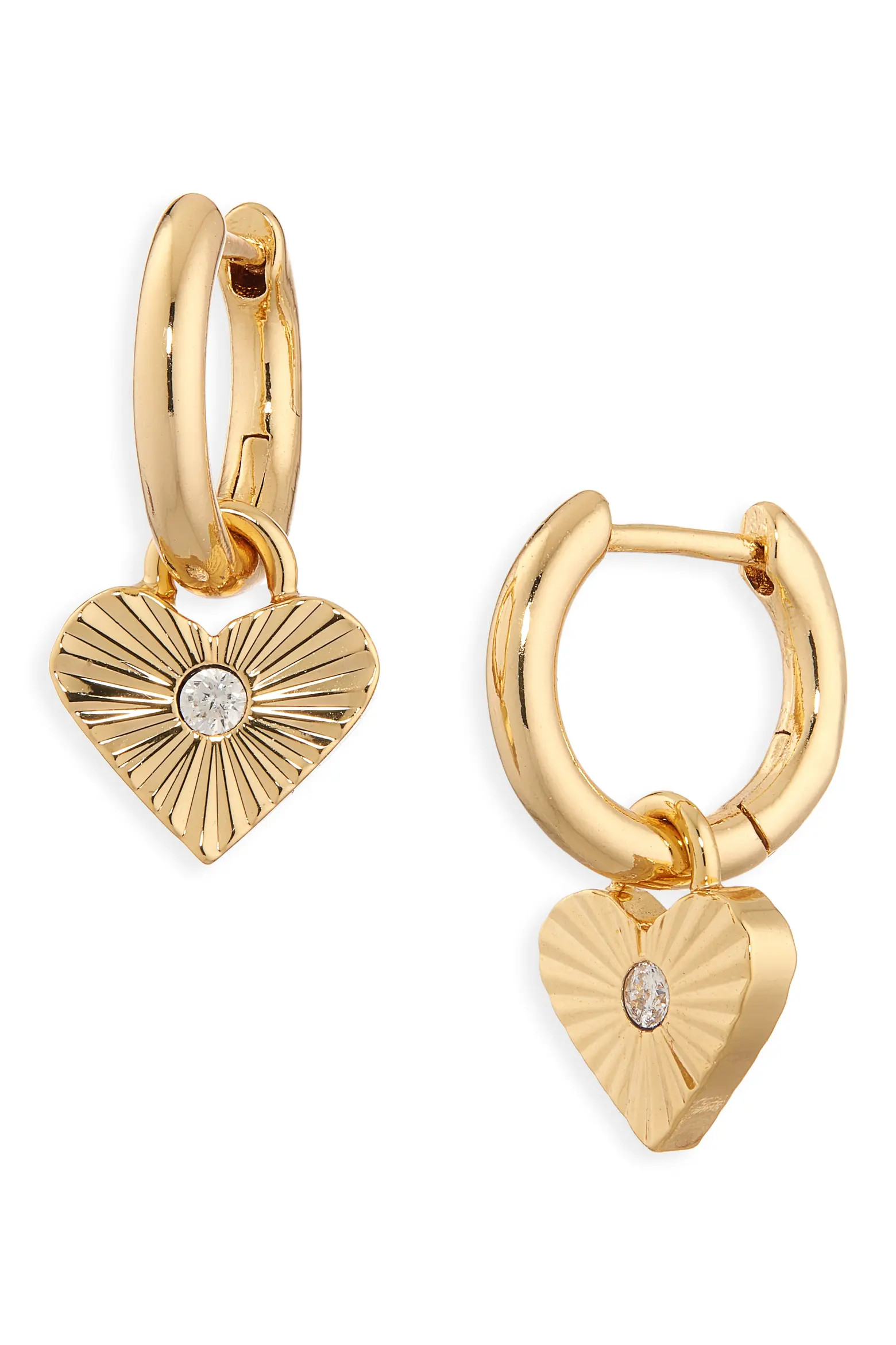 Engine Turned Heart Huggie Hoop Earrings (Women) | Nordstrom | Nordstrom