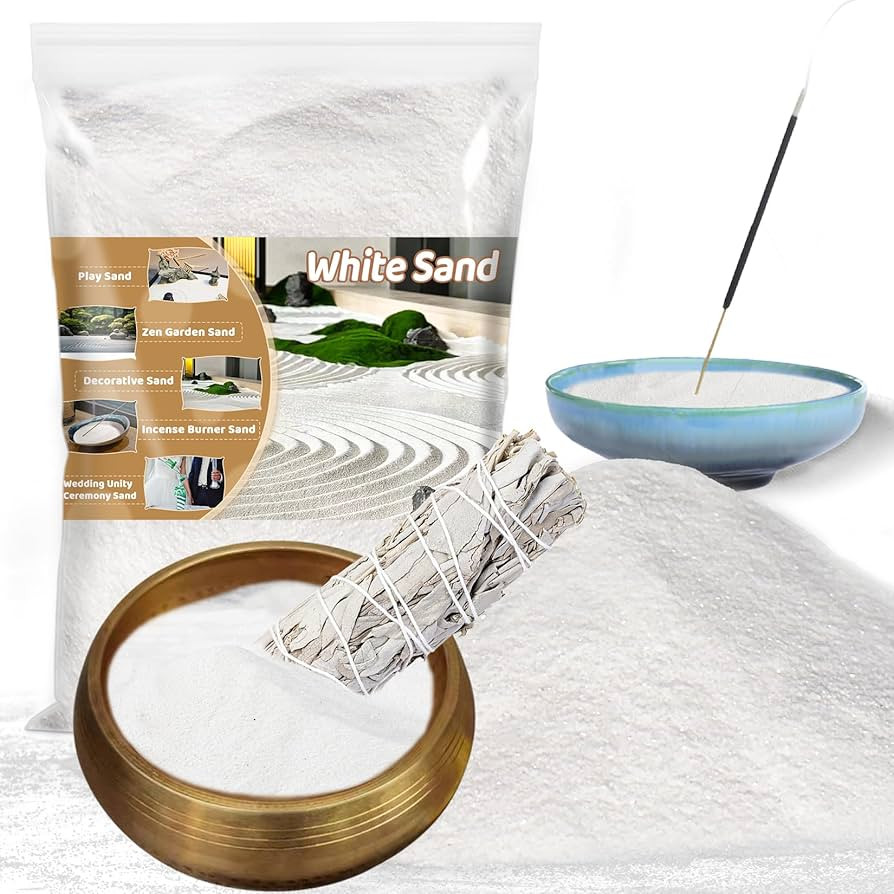 RAINFLOW 15 OZ Fine White Sand for Crafts - Quartz Zen Garden Sand Decorative for Vases Filler, W... | Amazon (US)