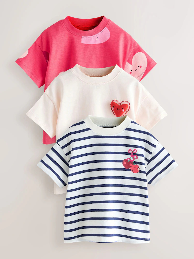 Red Hearts T-Shirts 3 Pack (3mths-7yrs) | Next US
