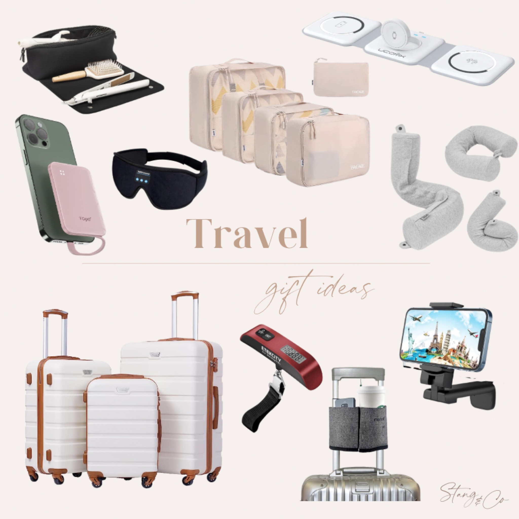 Get your shopping done for your favorite traveler with these travel picks, including a hair tools carrier, luggage, packing cubes, three in one charger, cell phone holder for the plane, luggage scale, coffee holder, Bluetooth sleep headphones, and a neck pillow. 

Gift guide, travel guide, gift ideas, gifts for him, gifts for her

#LTKGiftGuide #LTKfindsunder50 #LTKstyletip