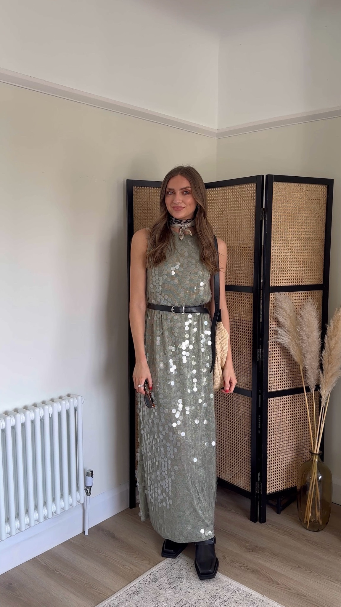 What I’d wear to Glasto…
Look 4:

Wearing a size 12 in the River Island Green Sequin Bodycon Maxi Dress
I sized up so it wasn’t fitted 

Belted with a black leather belt with a silver buckle

Leopard-print neck scarf 

Topshop Rain premium leather western knee boots in black (currently have 59% offf) 

Arket straw cross-body bag (exact sold out) so have linked similar 

Festival outfit Inso, Glastonbury outfit, UK festival, sequin dress, party outfit, rave outfit, eras tour outfit 

#LTKuk #LTKfestival #LTKsummer