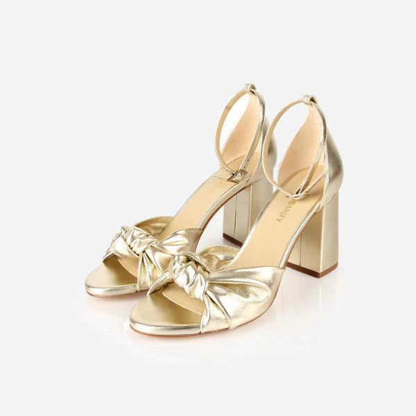 The Esther Heeled Sandal Champagne | Poppy Barley