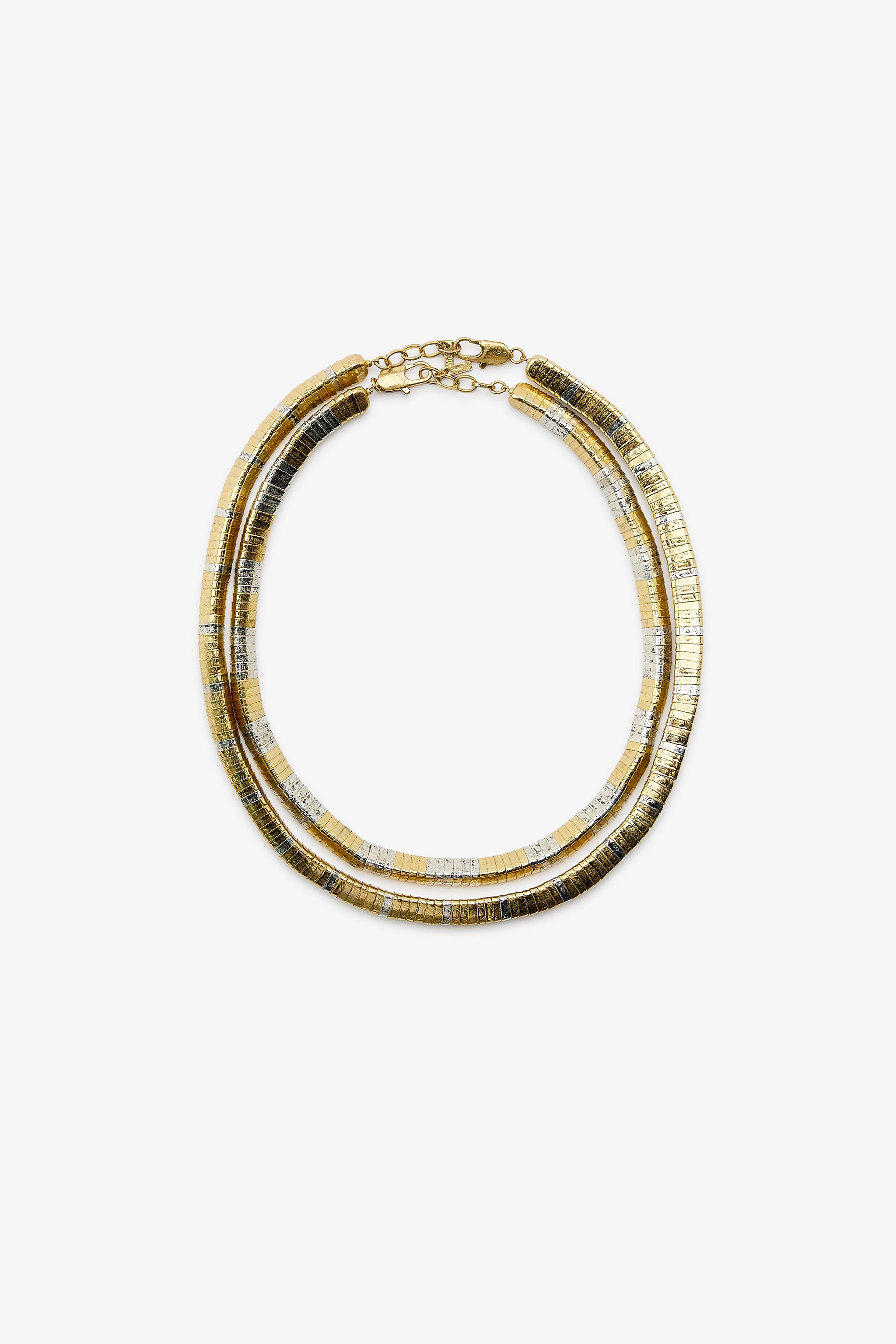 PACK OF 2 COMBINED NECKLACES WITH METAL PIECES | Zara UK