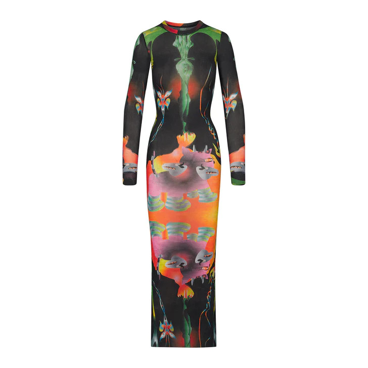 SUMMER MESH LONG SLEEVE DRESS | SKIMS (US)