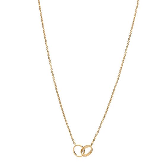 CARTIER 18K Yellow Gold Interlocking LOVE Necklace | FASHIONPHILE (US)
