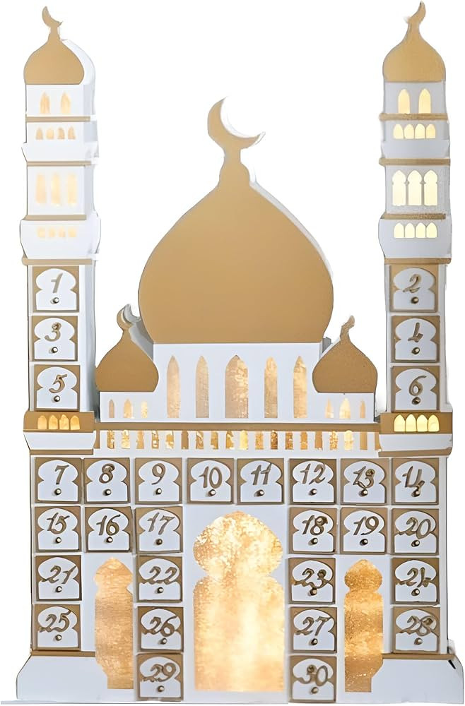 Days of Eid Ramadan Countdown Calendar | Interactive Wooden Ramadan Advent Calendar with LED Ligh... | Amazon (US)