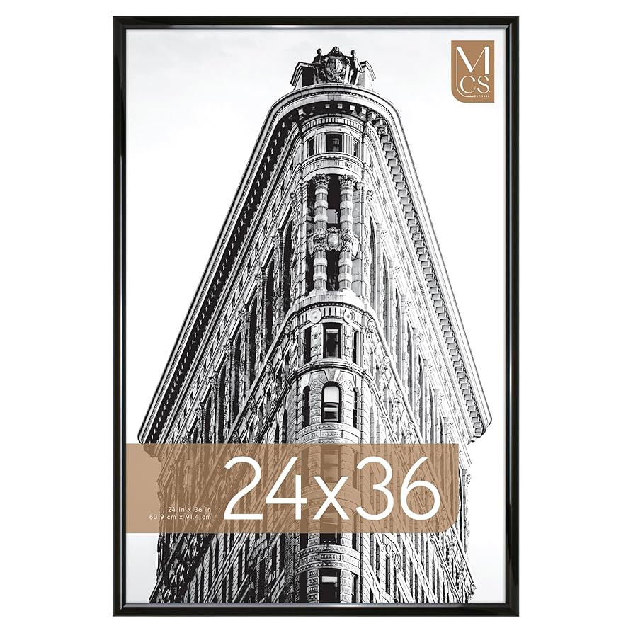 MCS Trendsetter 24x36 Poster Frame Black High-Gloss, Vertical & Horizontal Wall Hanging Large Pic... | Amazon (US)
